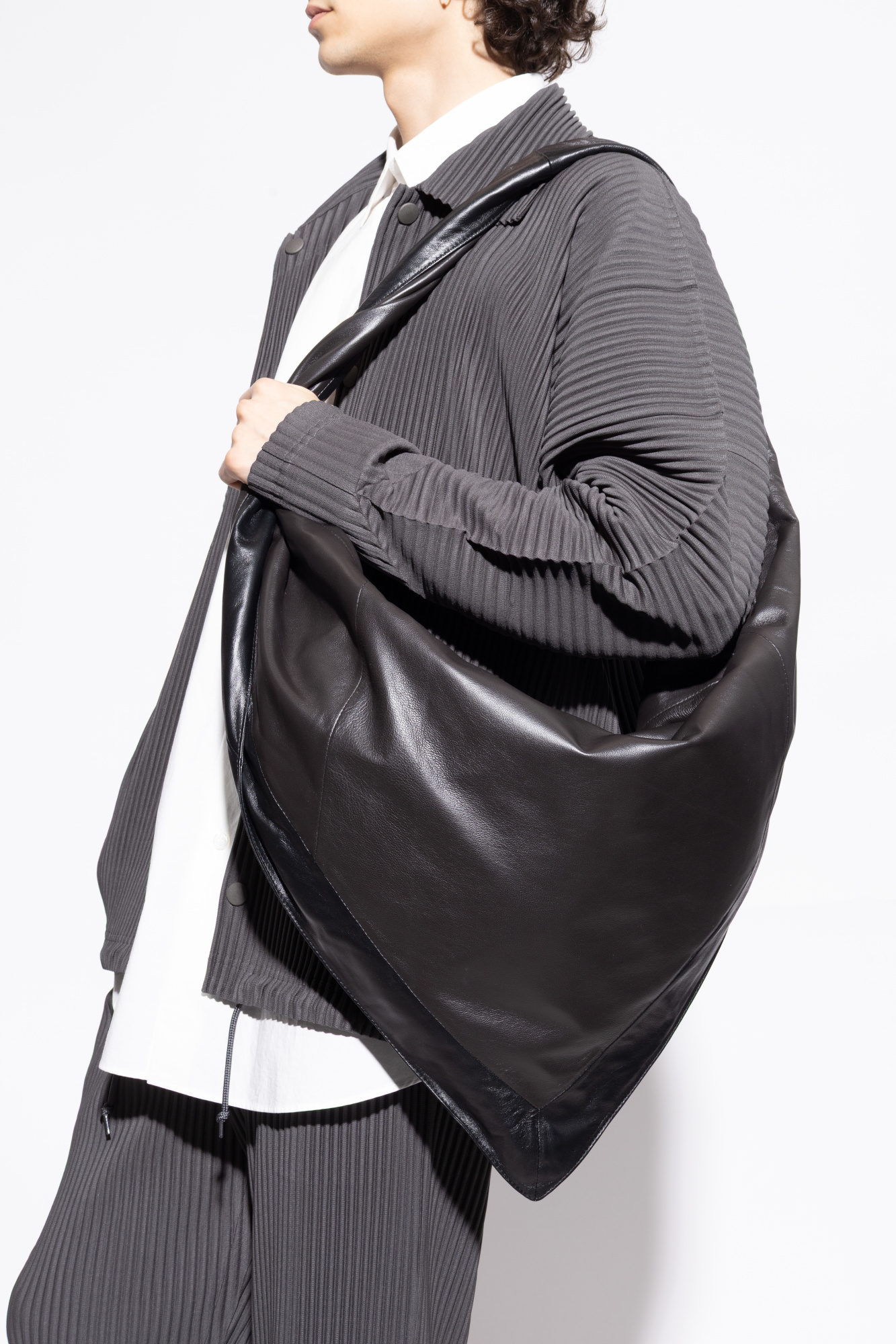 ◆LEMAIRE◆ ブラック Scarf バッグ シープスキン LEMAIRE Scarf Leather Shoulder Bag | Brown | FARFETCH